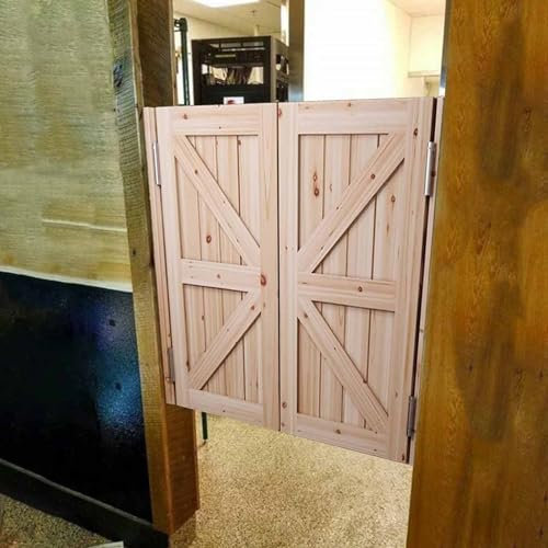 Saloontür Hölzerne Saloontüren-Schwingtür, Unbemalte Café-Pendeltür für das Badezimmer im Hausinneren, Halbe Taillentür des Küchenschlafzimmers, Duschtür für zu Hause mit Scharnieren ( Size : W130xH90
