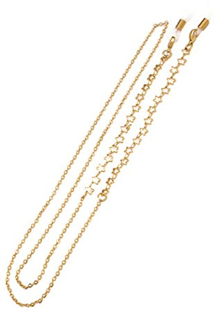 CALLARON Brillenkette Gold Rutschfest mit Hohl Fünfzackigem Stern Dicke Vergoldung 1 Stück Brillenband für Sonnenbrillen Lesebrillen Schutz vor Herunterfallen Reisen Outdoor Indoor