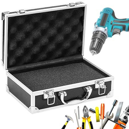 Kleine Alubox Alukoffer - Universeller Werkzeugkasten Aus Aluminiumlegierung, Aluminium Flugkoffer Für Messgeräte, Robuster Tragekoffer, Schaumstoff Polsterung, Abschließbar, 25,5x16,5x9,5cm