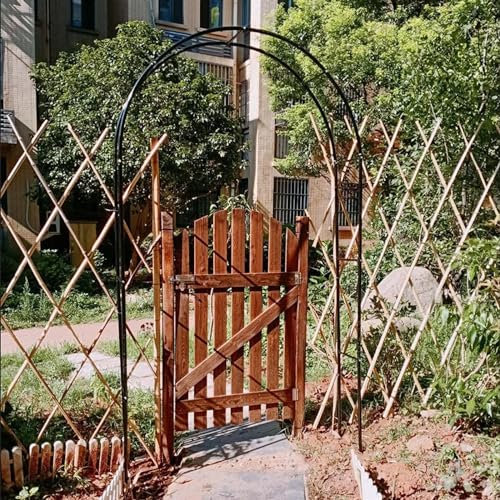 XUJIAY Rosenbogen, Garten-Torbogen Aus Metall, Pergola Rankhilfe Verzinkt Rost, Laubengang Rankgestell Mit Sockel Für Verschiedene Kletterpflanzen, Einfache Montage, 6 Größen,140x230x40CM