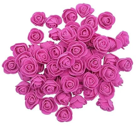 ZFISH 200/100 Stück 3 cm Schaumrose Künstliche Kunstblütenköpfe für Heimdekoration Hochzeit Geburtstag Weihnachtsfeier DIY Kranz Geschenk-Rose rote Rose-200 Stück