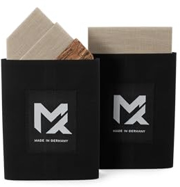 MAY-TIE Einstecktuch aus Leinen und Kork | 2in1, vorgefaltet | höhenverstellbar | Vegan (Natur Holz Braun)