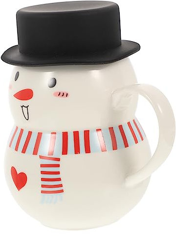 Alipis Eleganter Schneemann-becher Aus Keramik Tassenbezug für Kaffee Tee Wasserflasche Weihnachtsdekor für Küche und Familie