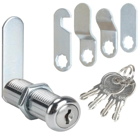 Luabue Serratura Cassetta Postale 40 mm Serratura per Cassetta Delle Lettere con 4 Chiavi e 5 Diverse Linguette di Dhiusura Serratura a Leva Serratura per Mobili Armadio Porte Cassetti (40mm)