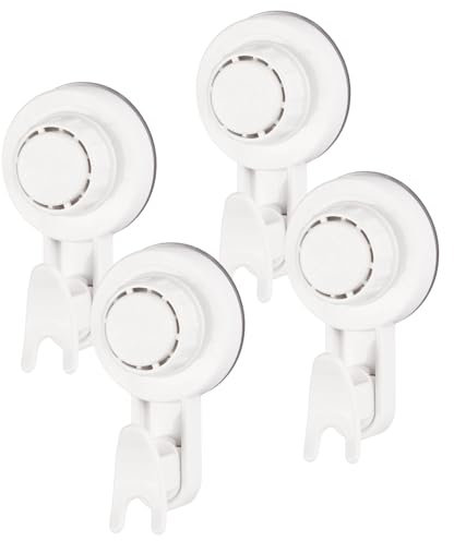 Husalsea Crochet Ventouse Extra Fort pour Salle de Bain et Cuisine, 4 Pièces Porte-Manteau Mural Sans Perçage, Crochet Ventouse Accroche Serviette et Torchon Cuisine, Réutilisable et Amovible