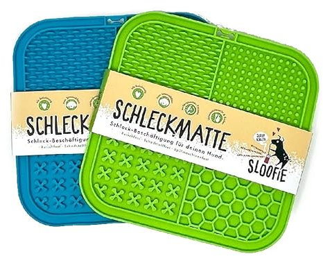 2X Schleckmatte für Hunde, Leckmatte mit Saugnapf, Bpa frei, Ideal für Sloofie Hundesmoothie, 2 Stück
