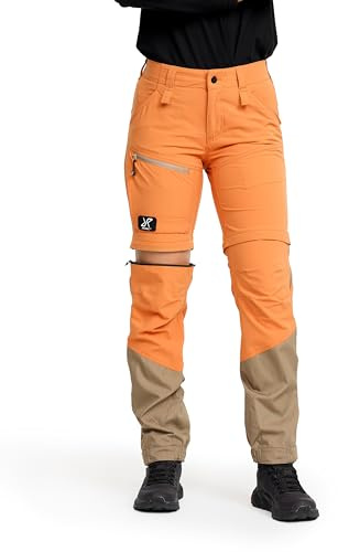 RevolutionRace RVRC GP PRO Stretch Zip-off Pants da Donna, Pantaloni da Trekking Convertibili per attività all'aperto, Caramel/Brindle, S