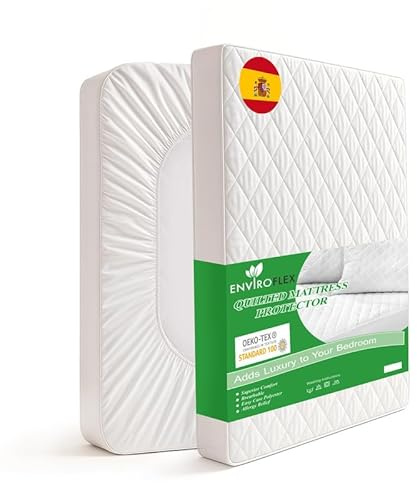 Enviroflex de Colchón Quilted 137 x 190 x 30 cm – Protector de Colchón - Confort Universal con Protección Impermeable, Extra Suave, Diseño Transpirable para Todas Las Estaciones
