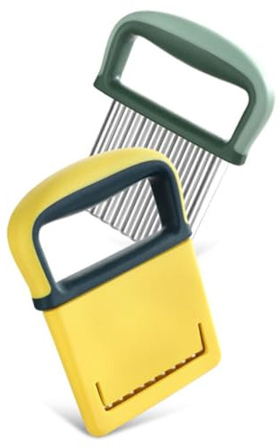 BESTOYARD 2piezas Cortador De Patatas De Acero Inoxidable Para Cocina Herramienta De Corte Ondulado Cortador De Verduras Hogar Forma De Onda