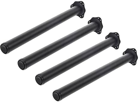 MonJar 4er Set Tischbeine Ø60mm Schreibtischfüße Tischfüße Stabil, Höhenverstellbar Höhe 820 mm + 30 mm inkl. Befestigungsmaterial (Schwarz Höhe 820mm)