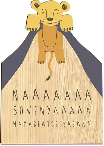 Geschenk zur Geburt Holzkarte - Löwenbaby Geburtstagskarte | Tierkarte, Karte Löwe, Lion, Glückwünsche zur Geburt, für Junge oder Mädchen, Glückwünsche zur Geburt, Baby Löwe, niedlicher Löwe