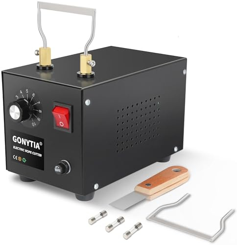 GONYTIA 120W Electric Rope Cutter, Bench Hot Knife Cutting Tool Adjustable Temperature, Thermal Hot Blade with Replacement Blades for Fabric Nylon Webbing Belting Ribbon Braid