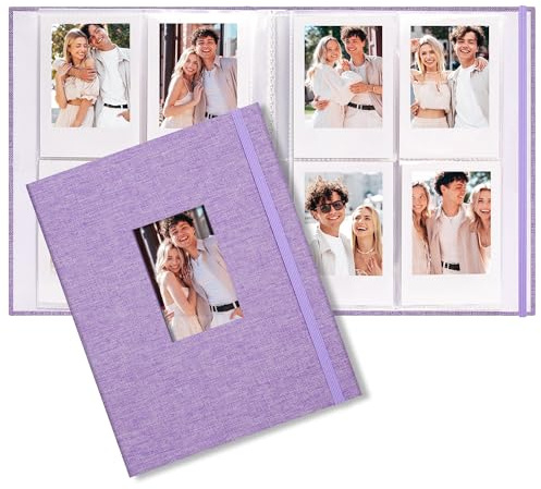 Vienrose Mini Polaroid Album Fotografico Libro 104 Tasche 86 x 54 mm Immagini per Fujifilm Instax Mini 9 11 12 25 26 40 50s 90 Evo Z2300 Fotocamera Istantanea, Polaroid Snap Viola 1 Confezioni