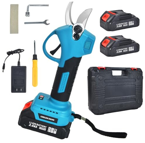 SINWE Akku Astschere, 30MM Gartenschere mit 2 Akku 2000mAh, Bürstenloser Motor Baumschere, Kabellose Elektrisch Garten Schere mit LED-Schnittzählerm, Verstärktes Schutz (30MM Astschere)
