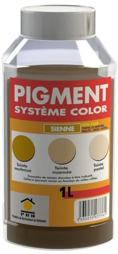 Pigment Concentré 1L Sienne - Coloration Intense et Durable pour Mortier, Enduits, Plâtre, Joints - Usage Intérieur/Extérieur