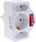 InLine® 16471C - Adattatore per presa elettrica con interruttore, 2 Euro + 1 presa con contatto di protezione, protezione da contatto, colore: Bianco