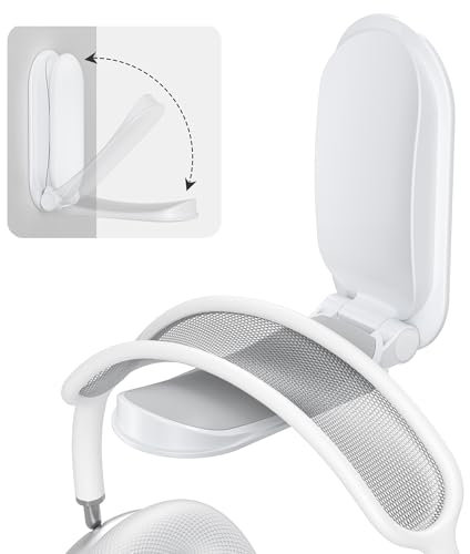 Itramax Supporto per Cuffie,Porta Cuffie da Scrivania,Supporto Cuffie Gaming Adesivo da Parete,1 Pezzo Porta Cuffie da Gioco per AirPods Max, HyperX, Accessori Gaming PC - Bianco