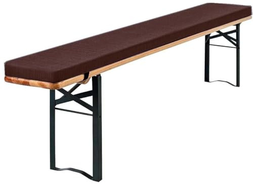 ELYSYSRL Cojines para Banco de Cerveza para Carpa de Cerveza con Cremallera, Antideslizantes, Tela de Lino, Cojín Acolchados Lavables para Mesa de Cerveza y Carpa de Fiesta(Café Oscuro,110x40x3cm)