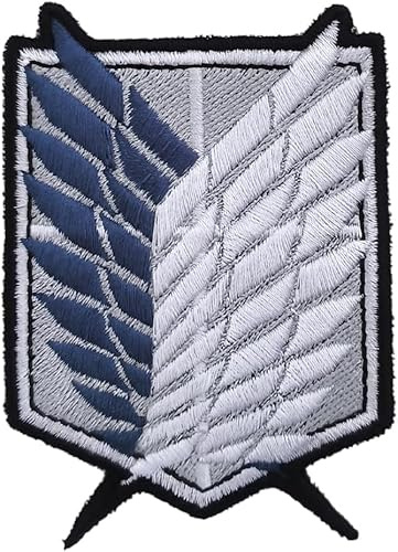 VALKYNEA 100 % broderad lapp inspirerad av Anime Art/AOT Shield Titan V2/PATCH Embroidery (krok och ögla/Velcr0)