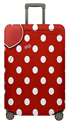 Fasbuy Kofferhülle Kofferschutzhülle mit 18-32 Zoll, Elastisch Koffer Schutzhülle Moderne Drucke Reise kofferüberzug, Reisekoffer Trolley Case kofferschutz (Rot,XL)