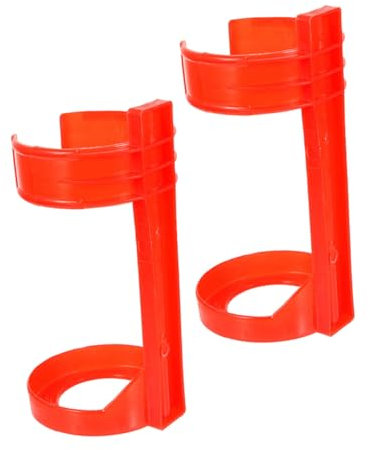 MAGICLULU 2pezzi Supporto per Estintore in Plastica Supporto da Parete per Estintore Adatto per Auto Camper Camion Montaggio Facile Dimensioni Variabili Rosso