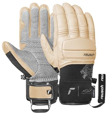 Reusch Marco Odermatt Unisex Skihandschuhe – Wasserabweisende & Winddichte Winterhandschuhe mit Ziegenleder, Knöchel- & Fingerpolsterung, Warm, Atmungsaktiv, Robust