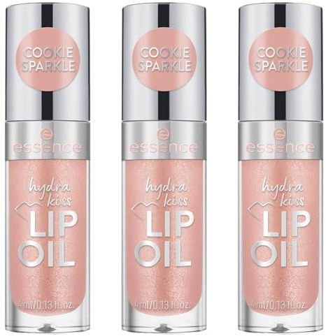essence hydra kiss LIP OIL, Lipgloss, Nr. 09, Nude, feuchtigkeitsspendend, pflegend, mit Ölen, glänzend, vegan, ohne Parabene, ohne Mikroplastikpartikel, Nanopartikel frei, 3er Pack (3x4ml)