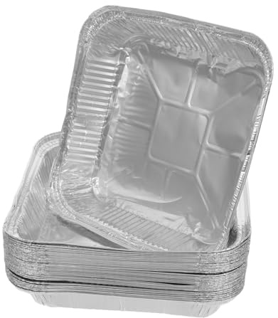 Hohopeti 30 pezzi Teglie Alluminio Usa e Getta per Forno per Pane Torte e Quiche Distribuzione Calore Uniforme per Uso e