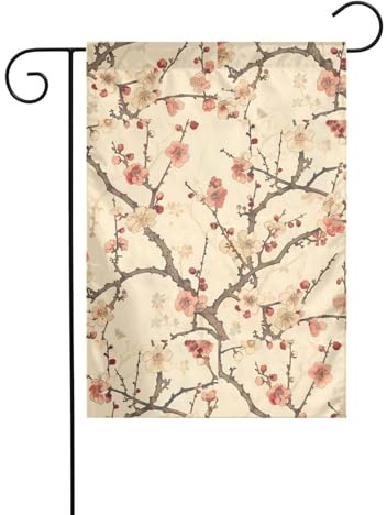 Bandera de jardín para decoración de jardín de 12 x 18 pulgadas, impresión WHJDPP Begonia gruesa y resistente al desgaste para macetas de jardín y césped