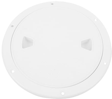 WOHPNLE Plaque de Pont de Bateau, Trappe Ronde antidérapante Blanche de 8 Pouces avec Couvercle Amovible en Nylon, Accessoire d'installation pour Tout Navire Marin