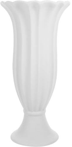 Veemoon Vaso da Fiori da Cimitero in Ceramica Grigia Bianca Colonna Romana Grande Portafiori Stabile e Resistente per Lapidi e Memoriali Supporto Elegante per Fiori Freschi e Artificiali