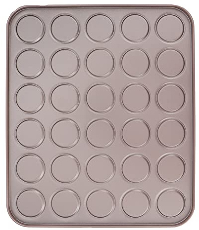 FLEXMAN Macaron Tårtpanna, 35 Hålrum Non Stick Macaroon Kex Cookie Bakeware, Aluminiumlegering Mini Macaron Bakpanna för Hem Kök Bageri (30-delad macaron bakform)
