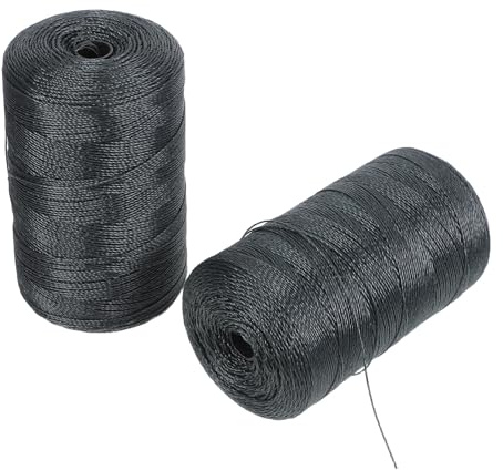 Alipis Spago in Nylon Intrecciato 18 Fili 2 Pezzi Corda Multiuso per Reti da Pesca e Riparazione Resistente All’Abrasione per Uso in Pesca e Legatura Multifunzionale