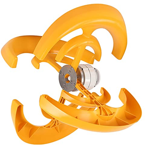 Spacnana Kit Générateur éolien, Acier allié et Plastique, 4 Pales, 1200 W pour éclairage Domestique et Public (12V)