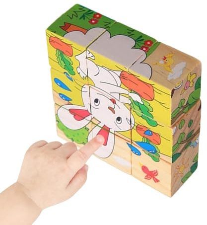 3D Würfelpuzzle aus Holz | Vorschulspielzeug - Lernspiel | für Kinder Mädchen Junge Zuhause Schule Klassenzimmer Kinderzimmer Lernort Spielzimmer Geburtstag Ferien Vorschule