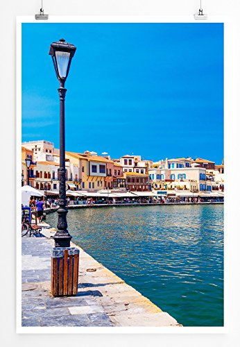 Eau Zone Bilder - Landschaft Natur – Hafen in Chania Kreta Griechenland- Leinwand Kunstdrucke Wandbilder aus Deutschland