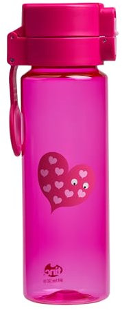 Tinc, Bottiglia d'Acqua con Tappo Ribaltabile bloccabile 500ml, Motivo Tribale, plastica Senza BPA, con Clip e Manico, Impermeabile, Ideale per Bambini e spostamenti