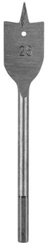 GRAPHITE Flachfräsbohrer, Flachfräser holz, Holzspatenbohrer | Für die Bearbeitung von Holz und Sperrholz, 1/4 Sechskantschaft HEX, Maximaldrehzahl: 1750 U/min, 28 x 152 mm