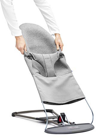 BabyBjörn Stoffsitz für Babywippe, 3D-Jersey, Hellgrau