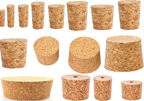 lilawelt24 / Fasskorken - Größen zur Auswahl KORKEN aus NATURKORK Flaschenkorken STOPFEN Spitzkorken (45/37 mm)