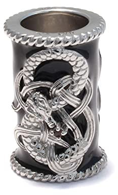 loveyourdiamonds 8 mm Bartperle 925 Sterling Silber, Haarperle Drache Granat Stein, Dreadlock Bead Schmuck, Bartschmuck Edelstein, Dread Perle