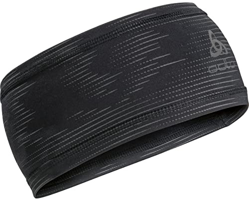Odlo Unisex Stirnband POLYKNIT WARM ECO PRINT, black reflective,