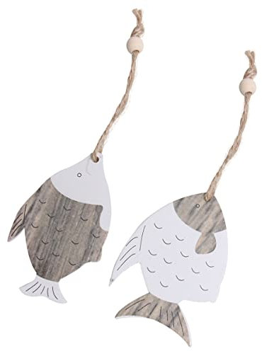 Ciieeo 4stücke Holzanhänger Fischform Kreativ Hängeschmuck DIY Bastelarbeiten Für Zuhause Bar Hotel Garten Dekoration Anhänger Aus Holz Für Party Festlichkeiten