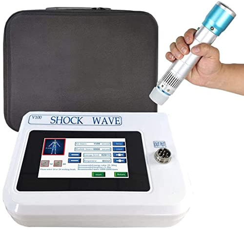 Macchina per Terapia ad Onde Urto Con 7 Testine Di Massaggio, Apparecchi per Fisioterapia ad Onde Urto Elettromagnetica, Massaggiatore Muscolare dei Tessuti Profondi