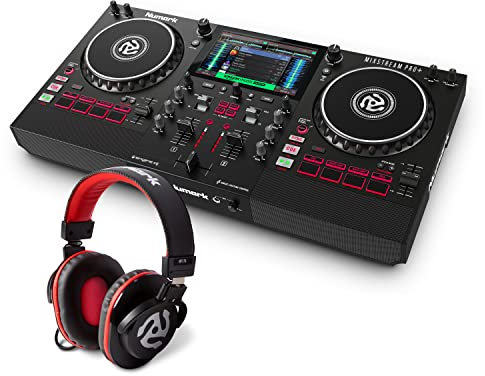 Numark Mixstream Pro+ Standalone DJ Controller & HF175 - DJ-Kopfhörer im geschlossenem Design, 40mm Treiber, hochqualitativen Ohrmuscheln für Mixing und DJ-Monitoring, 3m Kabel enthalten