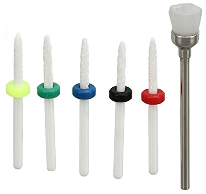 6-teiliges Keramik-Nagelbohrer-Set, Bohrer für Nägel, Rotationsfräser für Acryl, Elektrische Maniküre, Pediküre, Nagelfeilenmaschine