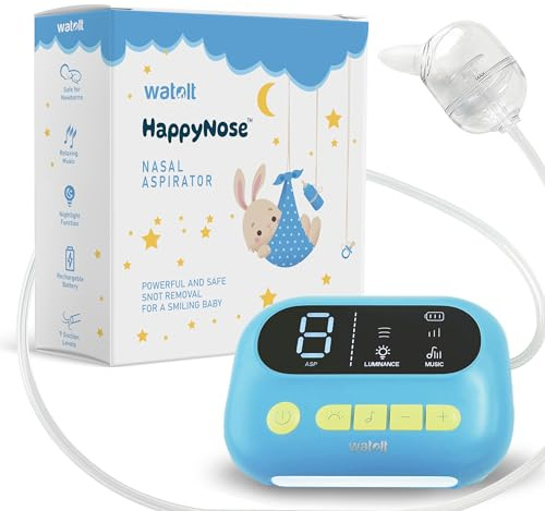 The ‘HappyNose’ Nasal Aspirator with 3X Greater Suction for Baby Toddler Kids & Adults - Rechargeable Snot Booger Mucus Vacuum Device - Nose Sucker Machine