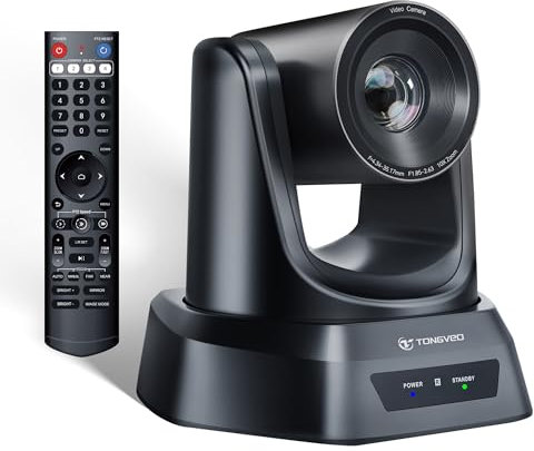 TONGVEO PTZ Kamera HDMI/SDI/USB/LAN IP-Livestreaming 10x Optischer Zoom 1080P 60fps HD Konferenzkamera Videokonferenz Webcam für Teams Zoom YouTube OBS