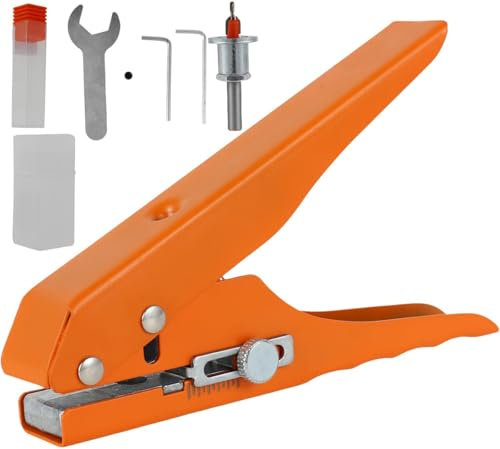 Uadme Perforatrice 10 mm, Perforatore a Foro Singolo, Perforatrice Tenaglia Fustellatrice per Carta PVC Carte Bancarie Film Duro Impiallacciatura Sottile