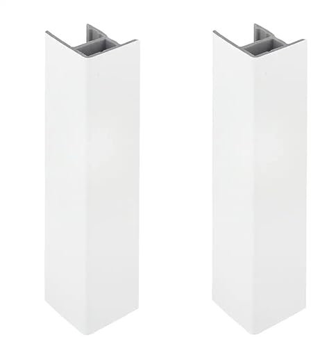 2x jonction de plinthe 150mm blanc brillant angle angulaire coin cuisine raccord connecteur pied de meuble profil PVC plastique finition